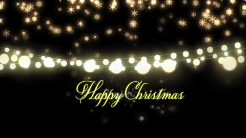 Festive Christmas Animation with Snowflakes and Lights