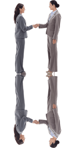 transparent businesswomen shaking hands in reflection - Download Free Stock Videos Pikwizard.com