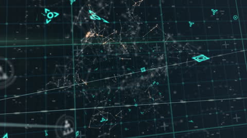 Abstract Digital Network of Floating Connections Concept