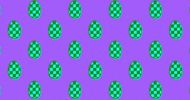 Patterned Green Easter Eggs on Vibrant Purple Background - Download Free Stock Images Pikwizard.com