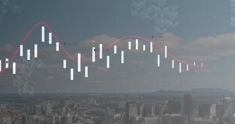 Digital Cities: Statistical Data Overlapping Modern Urban Skyline - Download Free Stock Images Pikwizard.com