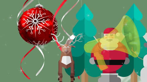 Festive Animated Christmas Scene with Santa and Decorations