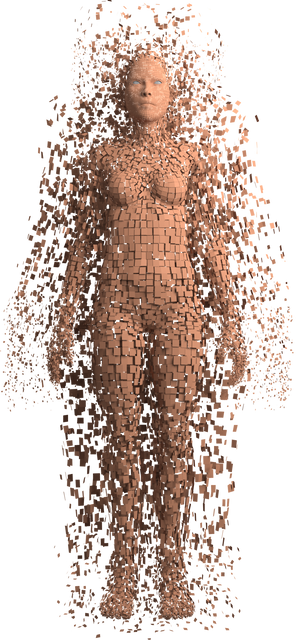 Transparent 3D Female Avatar with Pixelated Body Representing Digital Interface - Download Free Stock Videos Pikwizard.com