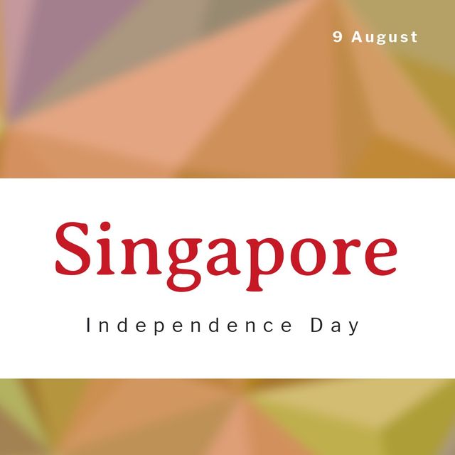Illustration of 9 august and singapore independence day text on colorful background, copy space - Download Free Stock Videos Pikwizard.com