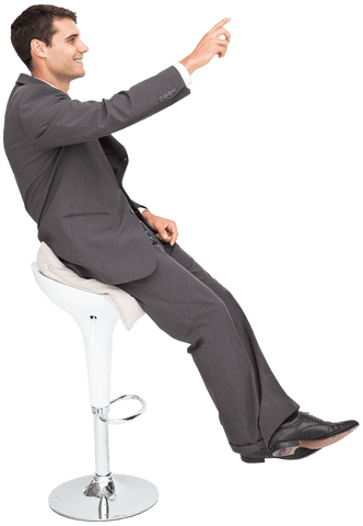 smiling transparent professional gesturing on bar chair - Download Free Stock Videos Pikwizard.com
