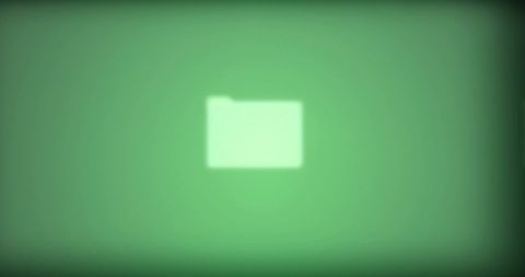 Abstract digital file folder symbol on green background