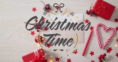 Festive Christmas Time with Gifts and Decorations