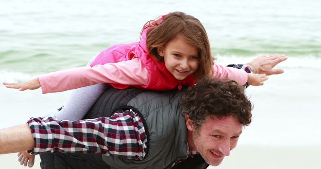 Father and Daughter Bonding, Having Fun on Beach - Download Free Stock Images Pikwizard.com