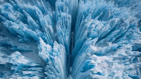 Zooming Into Beautiful Glacial Ice Spires