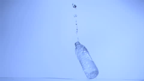 Water Bottle Falling in Slow Motion Captures Dynamics