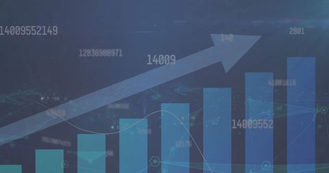 Digital Growth Visualization with Rising Graphs and Connectivity - Download Free Stock Images Pikwizard.com