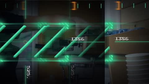 Data Overlay Visualization in Modern Coffee Shop