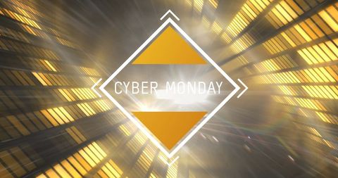 Cyber Monday Sale with Illuminated Tunnel Background