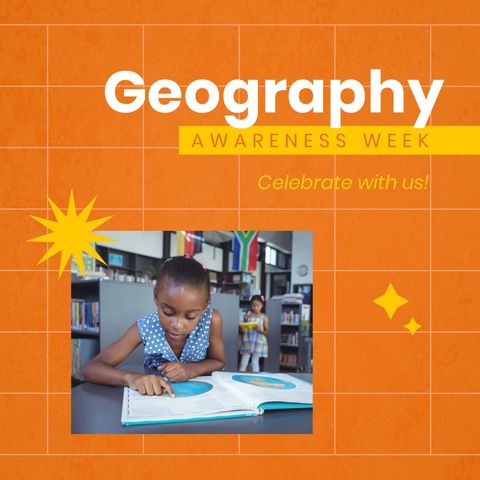 Geography Awareness Week with Young Girl Exploring Atlas