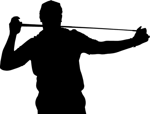 Transparent Silhouette of Male Golf Player on Transparent Background