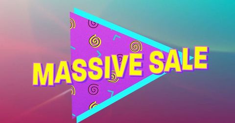 Vibrant geometric sale banner with dynamic design elements