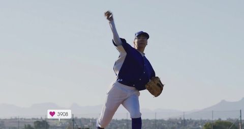 Dynamic Baseball Player Pitching on Open Field