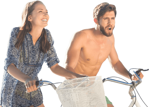summer fun: caucasian couple biking on transparent background - Download Free Stock Videos Pikwizard.com