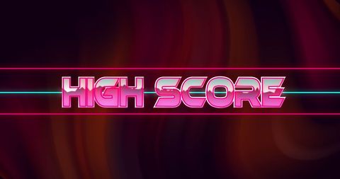 Vibrant glitch high score text for gaming concepts