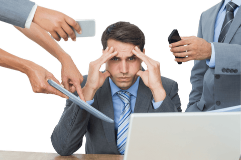 transparent stressed businessman surrounded by demands - Download Free Stock Videos Pikwizard.com