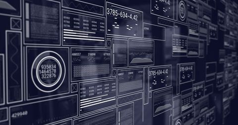 Data Processing on Multiple Screens in Dark Background - Download Free Stock Images Pikwizard.com