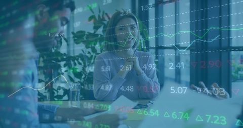 business professionals discussing financial data trends in modern office - Download Free Stock Images Pikwizard.com