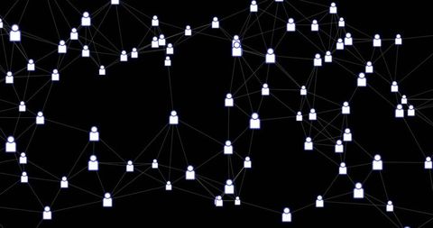 Global Digital Network Connection on Black Background