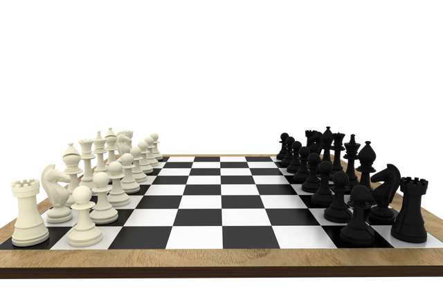 Strategic Black and White Chess Pieces on Transparent Checkerboard - Download Free Stock Videos Pikwizard.com