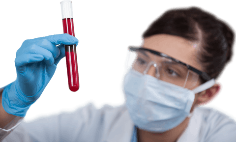 female scientist examining blood sample in transparent background - Download Free Stock Videos Pikwizard.com