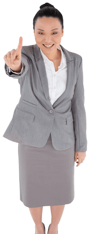 happy asian businesswoman pointing at transparent background - Download Free Stock Videos Pikwizard.com