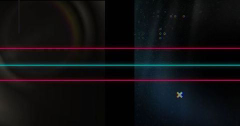 Abstract Neon Lines with Glitch Effects