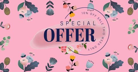 Floral Themed Special Offer Promotional Design - Download Free Stock Images Pikwizard.com