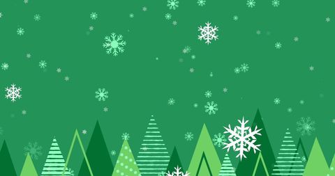 Festive Snowflakes and Christmas Trees Holiday Background
