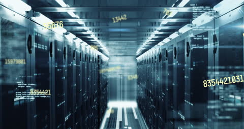 Digital Data Flow in a Server Room