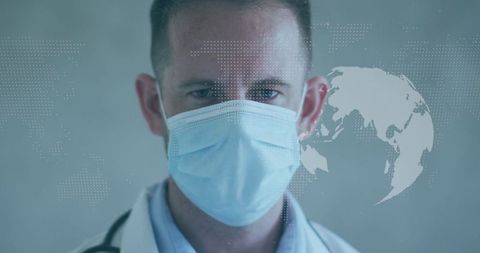 Healthcare professional analyzing global health data in clinic