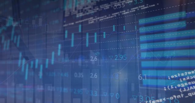 Abstract Financial Data Chart with Blue Overlay for Business Analysis - Download Free Stock Images Pikwizard.com