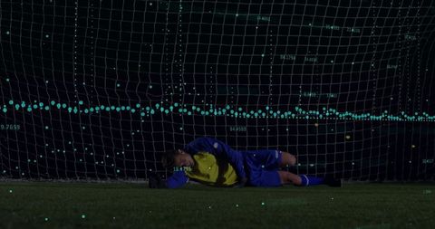 Goalkeeper Diving Save with Data Analytics Visualization