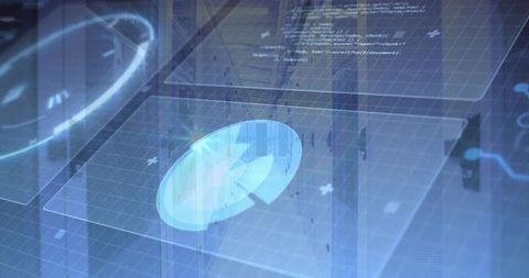 Futuristic Holographic Interface with Leaf Emblem