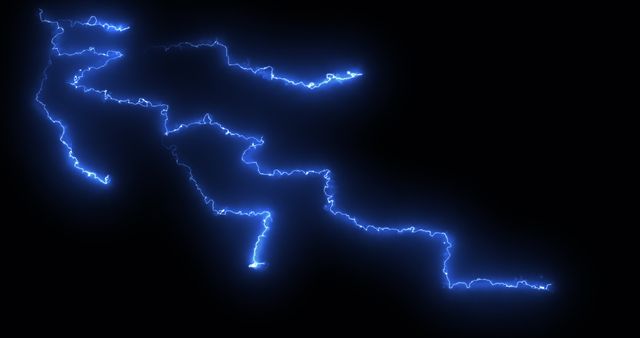 Dynamic Blue Electric Currents on Black Background - Download Free Stock Images Pikwizard.com