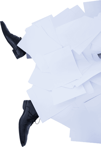 businessman's legs sticking out of paper pile on transparent background - Download Free Stock Videos Pikwizard.com