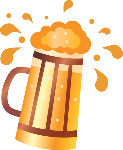 Refreshing beer pint illustration on transparent background decoration