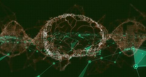 Futuristic Brain with Digital Network Connections - Download Free Stock Images Pikwizard.com