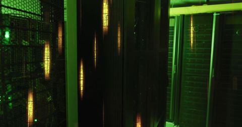 illuminated network servers in futuristic data center - Download Free Stock Images Pikwizard.com
