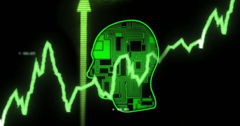 Abstract Circuit Brain with Financial Growth Concept - Download Free Stock Images Pikwizard.com