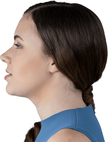 Profile View of Woman Daydreaming on Transparent Background