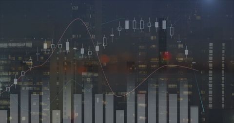 financial data visualization overlaying urban cityscape - Download Free Stock Images Pikwizard.com