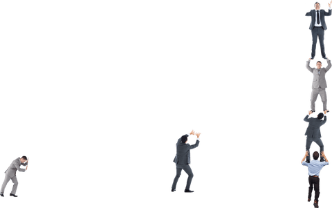 Transparent Businessmen Creating Human Ladder in Challenge - Download Free Stock Videos Pikwizard.com