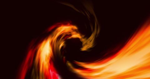 Dynamic Swirling Fire Light Abstract on Black Background