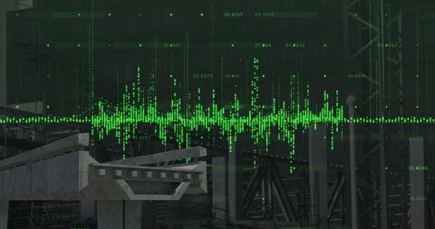 Digital Financial Data Overlay on Construction Site Imagery - Download Free Stock Images Pikwizard.com
