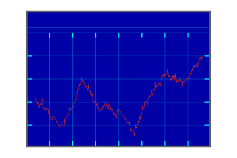 Transparent vector of red diagram on blue background in business style
